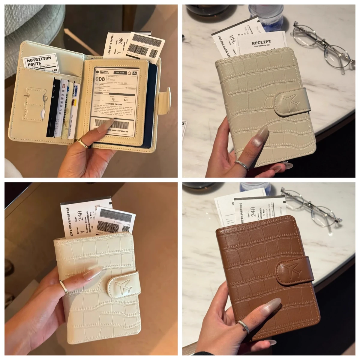 PU Leather Passport Cover for Men & Women Organizer - Protective Card Holder ID Document Covers Fashion Travel Passport Case - view 6
