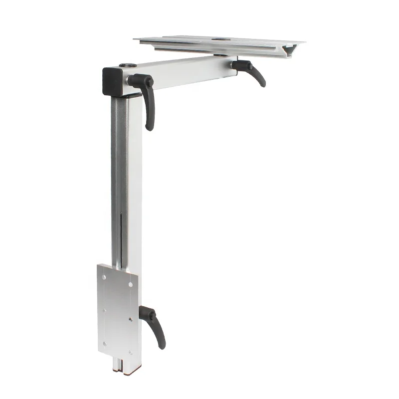 Silver Rotatable Movable Enhanced Version Aluminum Alloy and Height Adjustable Motorhome Caravan RV Folding Table Leg