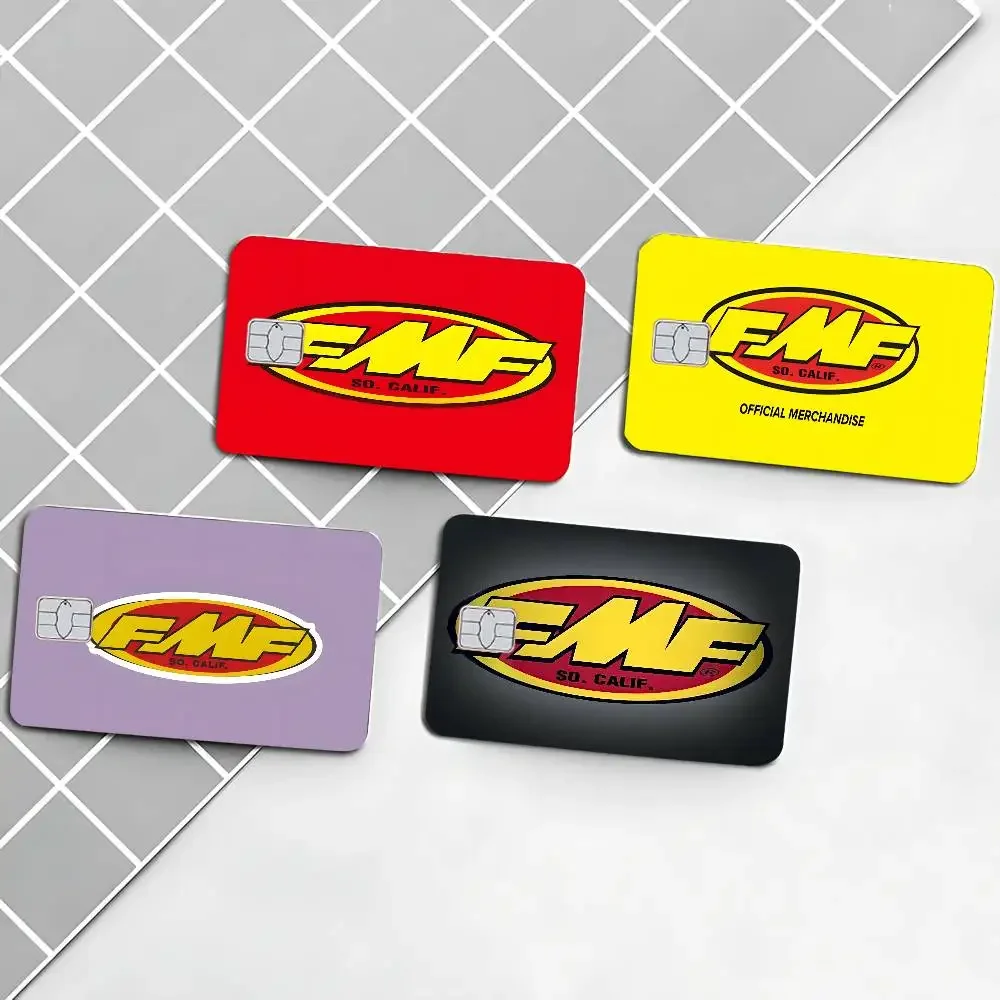 F-FMF Racing Logo Anime Cartoon Bear Skin Sticker Film Tape Case for Big Credit Debit Card Front Side