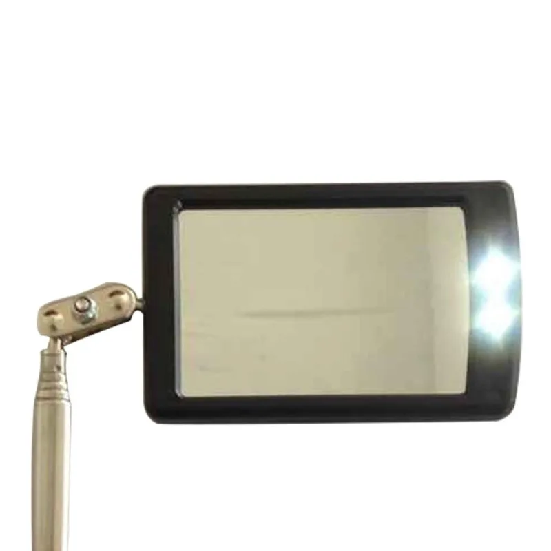 Portable Telescoping Flexible Head Inspection Mirror with LED Light Adjustable 360 Degree Swivel Viewing Auto Hand Tools