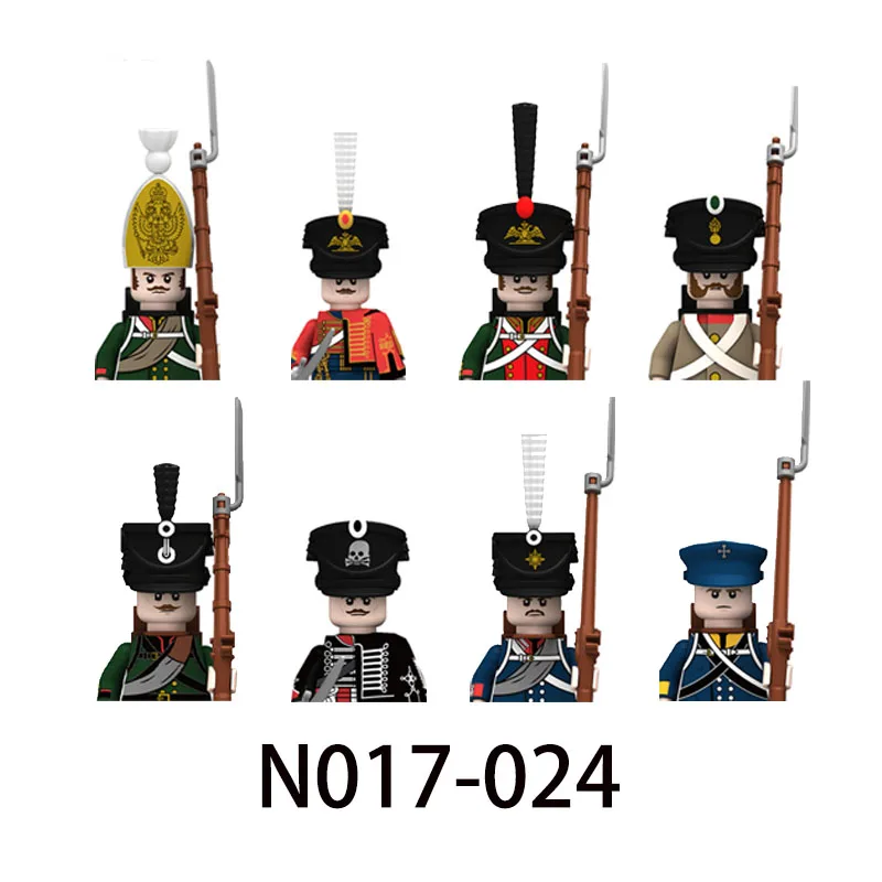 MOC Military Napoleonic Wars French Russian Figure Army Building Block Soldier Weapon Guns Sword Backpack Accessories Brick B137