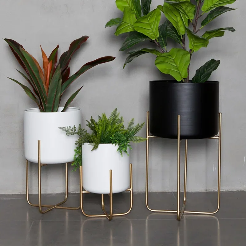 Floor-standing Shelves For Plants Golden Flower Stand Detachable Design Freestanding Plant Shelf Versatile Flower Rack