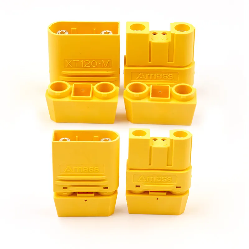 1PCS/1Pair Amass XT120(2+2) Male Female Dual Signal Pin Connector Copper Silver Plated Solder Wire Type