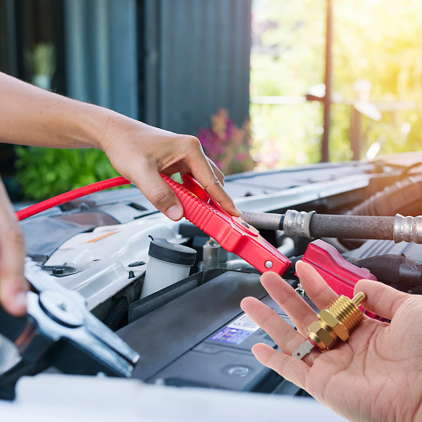 

Cooling Fan Temperature Sensor Thermal Control Switch Radiator Engine Fan Thermostat for Electric Appliances 185F Open 175F