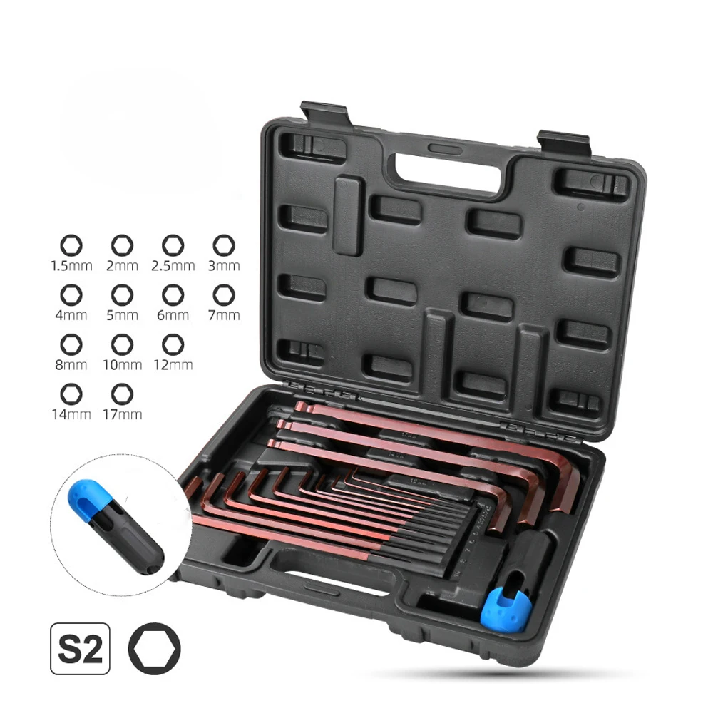 

Hex Socket Wrench Set, Metric L-shaped Medium And Long Ball-end Box Wrench, Hardware Tools 6 Horn Screwdriver