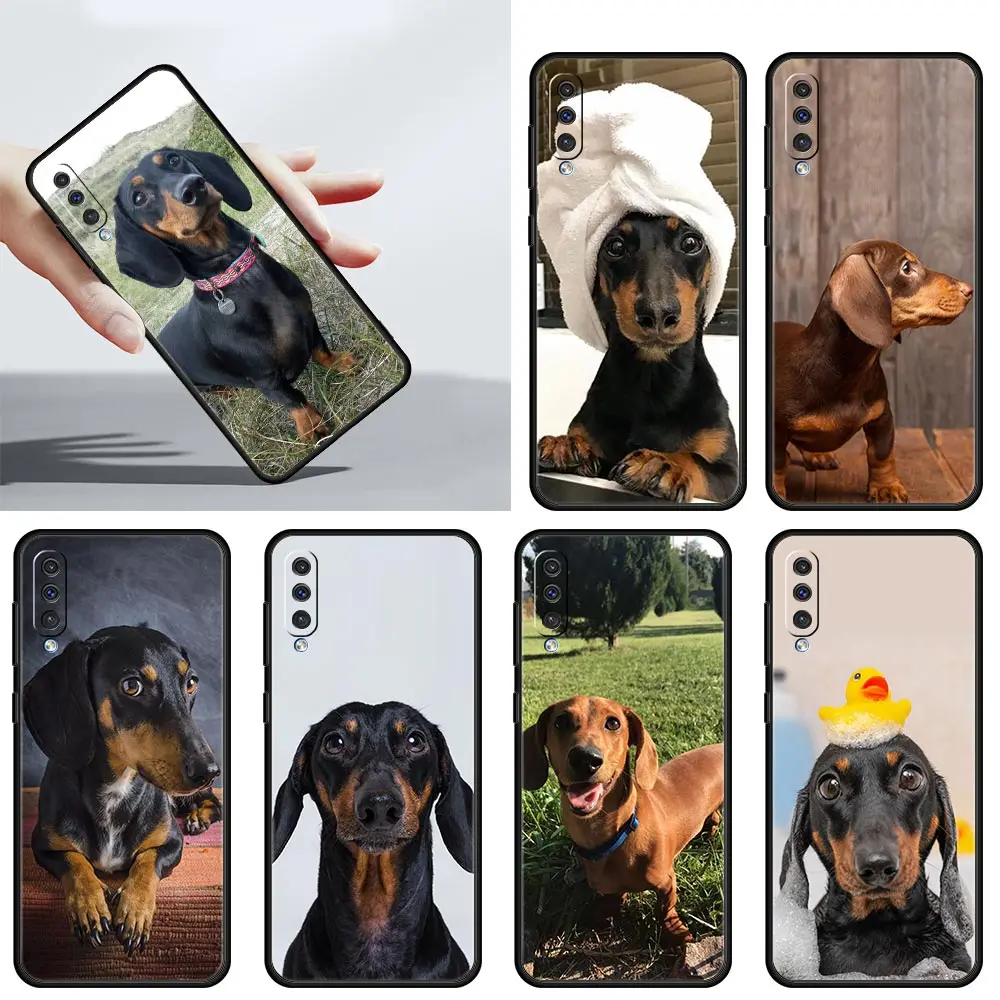 Dachshund Silhouette Dog cute Case For Samsung A24 A12 A16 A14 A32 A50 A70 A20E A20S A10S A22 A40 A34 A54 A42 A52 5G A06 Cover