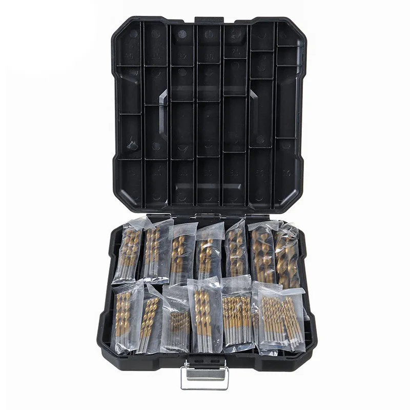 Imagem -04 - Conjunto de Brocas de Titânio de Alta Velocidade Brocas para Chapa de Aço Madeira Plástico Metal Cobre Liga Madeira Abridor de Furos 99 Pcs