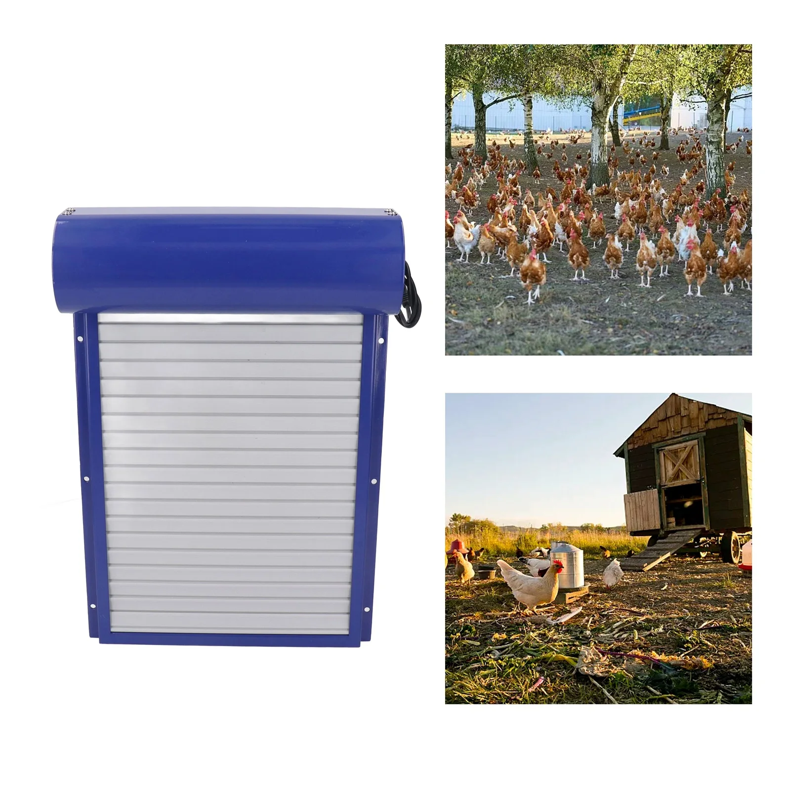 Automatic Chicken Coop Door with Time Setting Rolling Curtain Chicken Door Opener for Duck Goose