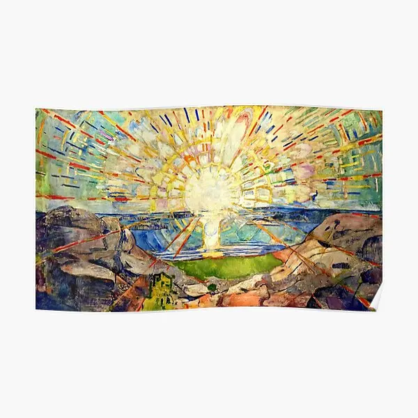 

Настенный плакат Edvard Munch The Sun 1909, винтажная роспись, украшение для дома, забавная картина, декор комнаты, современная картина без рамки