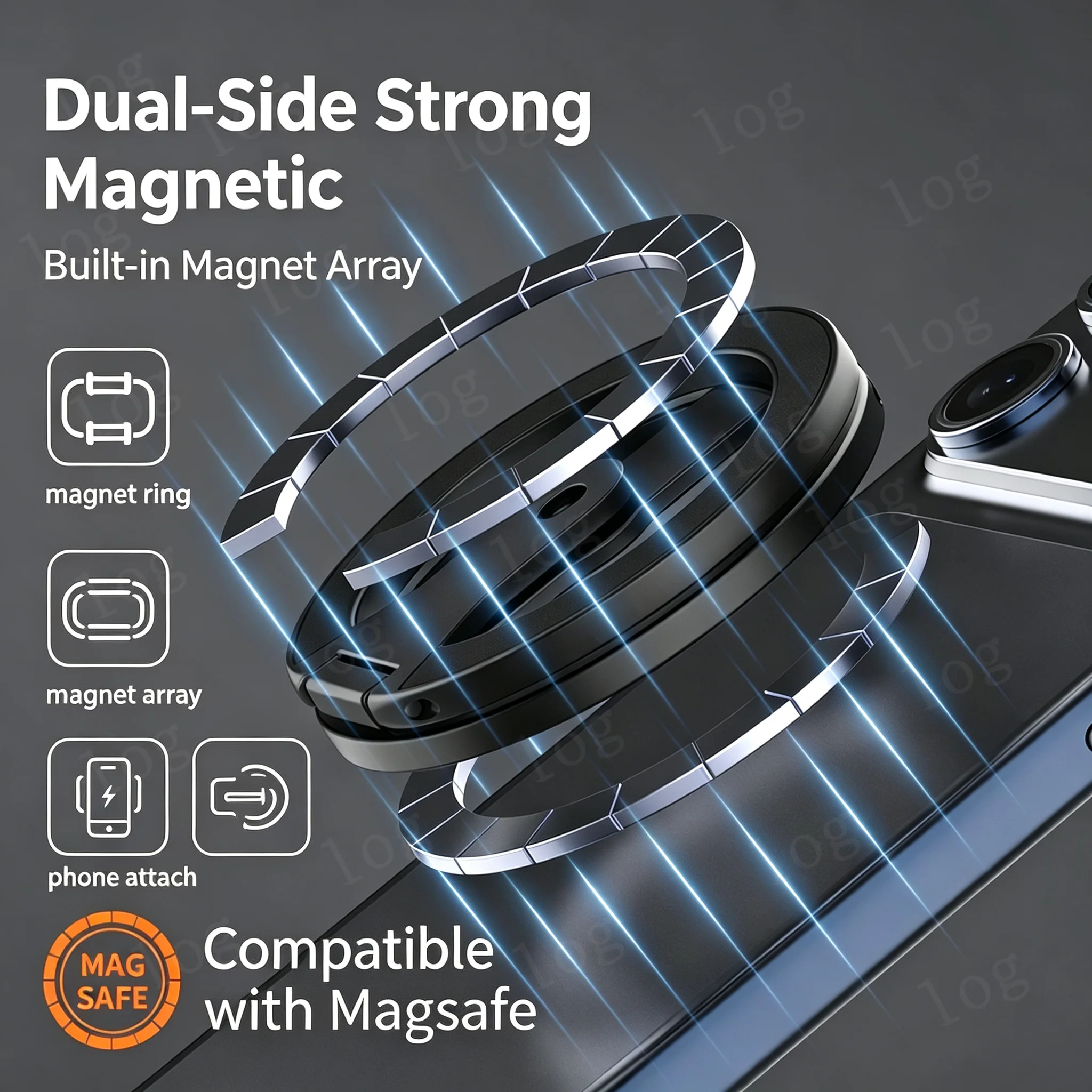 3-Fold For MagSafe Magnetic Phone Holder 1/4 Screw Tripod Mount for Camera Car Desk - view 3