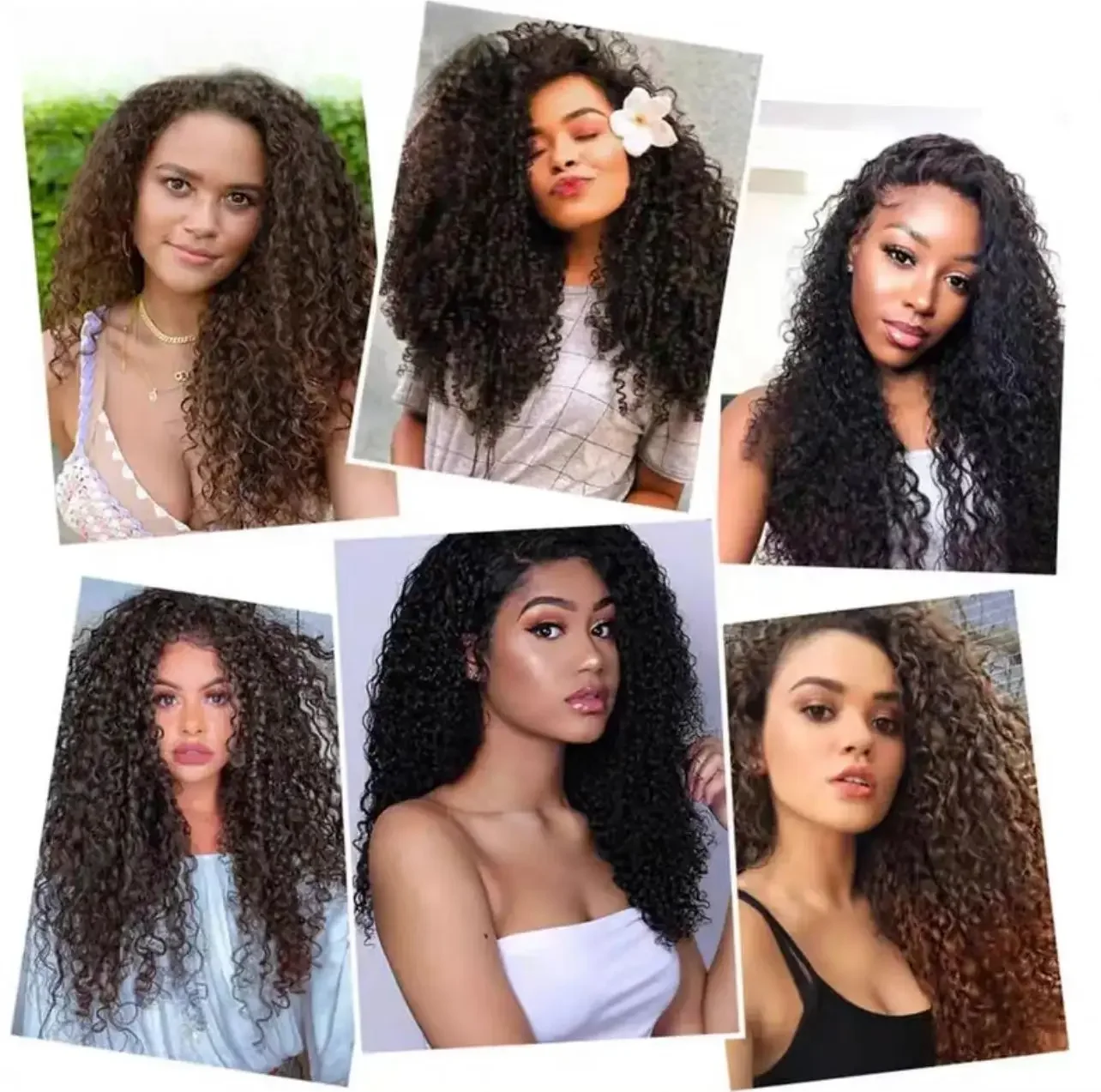 Ensemble d'extensions de cheveux synthétiques à clipser pour femmes, postiches bouclées crépues, perruques optiques douces, cheveux amincissants, 26 po de long, 6 pièces