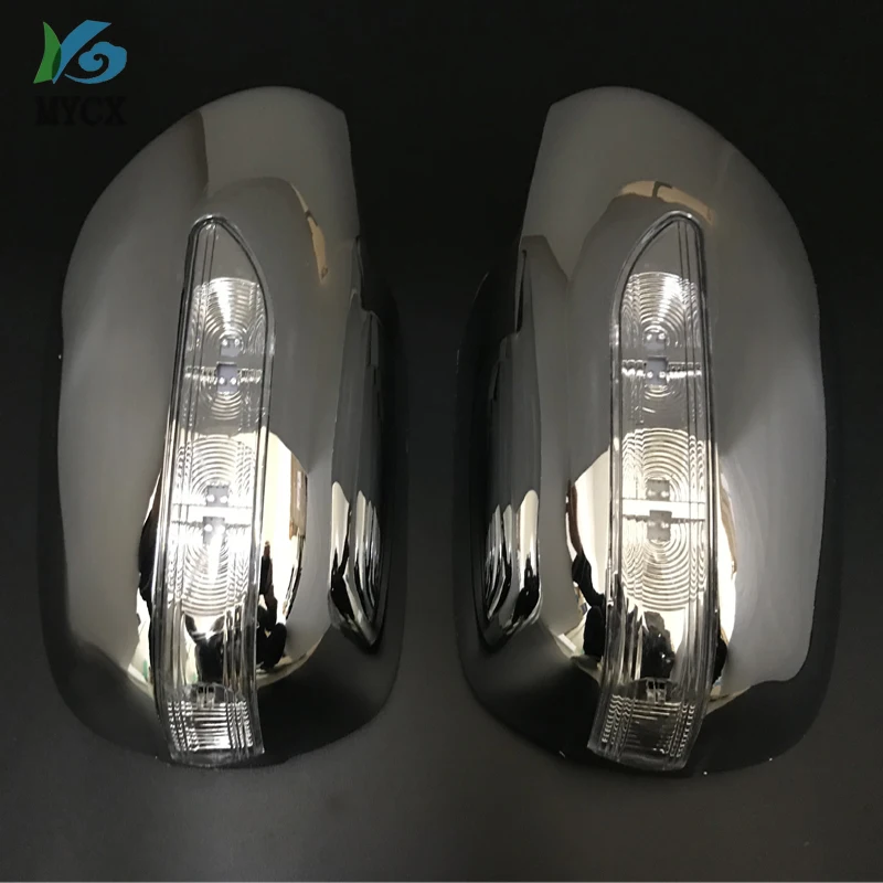 For toyota Land Cruiser Prado FJ120 FJ 120 Chrome Rearview Side LED Mirrors Cover Trim 2003 2004 2005 2006 2007 2008 2009