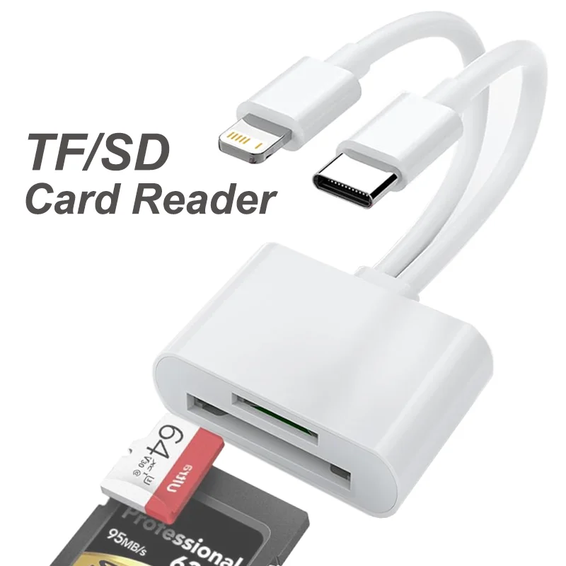 

2 In 1 OTG Card Reader USB Flash Drive SD TF Memory Card Adapter Type C Converter for iPhone iPad Huawei Xiomi Phone Tablet