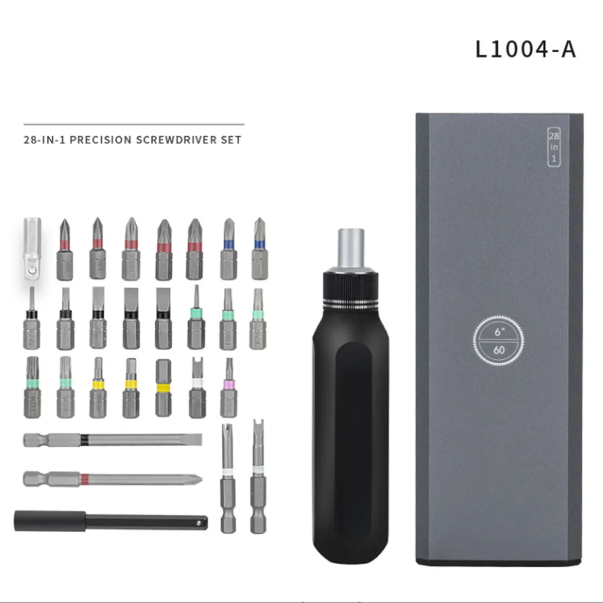 

A002 Ratcheting Screwdriver Set 28 in 1 Mini Magnetic Screwdriver Set with Case for Furniture/Car/Computer/Electronics