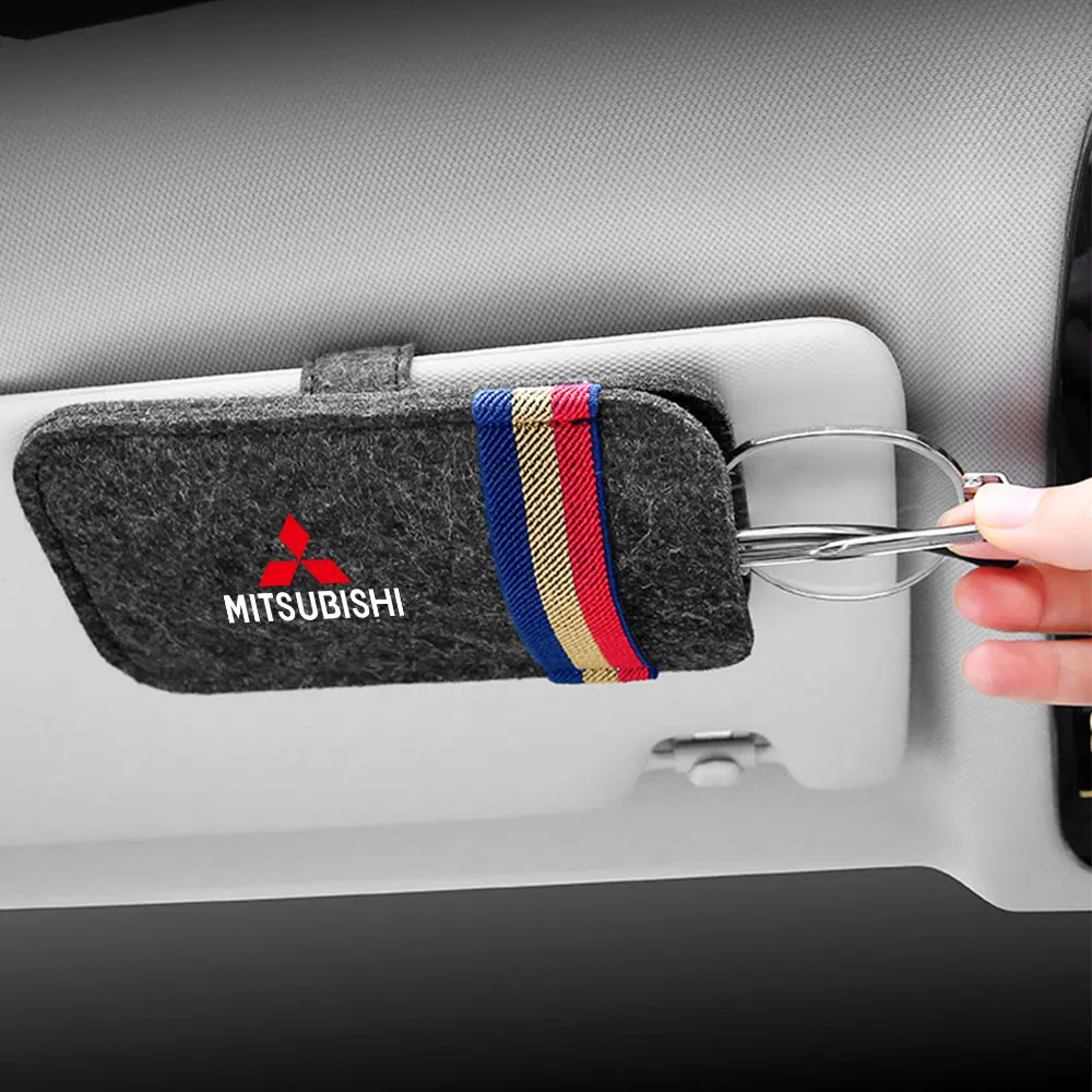 

Car Sunglasses Organizer Bag Eyeglasses Holder Felt Glasses Storage Clips For Mitsubishi Ralliart Evo RVR Lancer ASX Competition