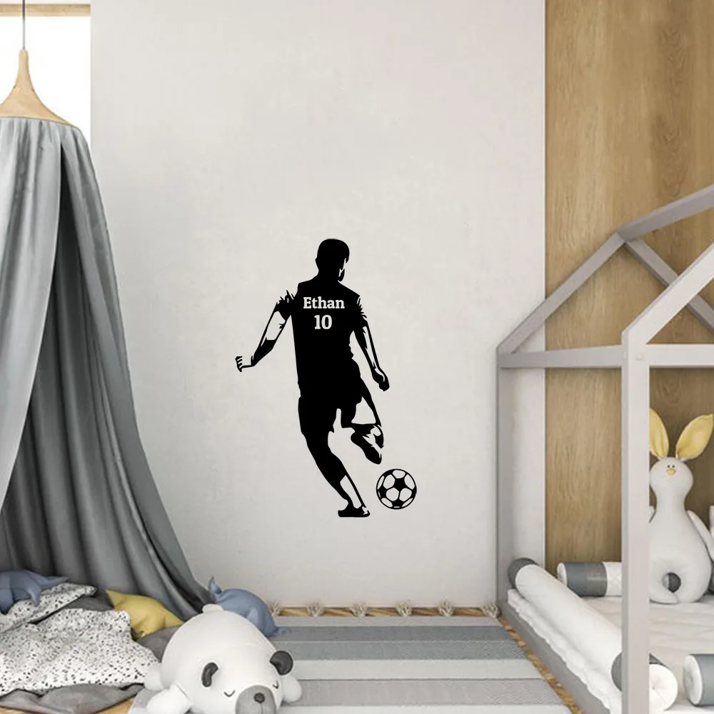 1pc Excellent Personalized Name Sporty Style Vinyl Art Decal Wall Sticker Home Decoration Accessories for Living Room Decor Bedr