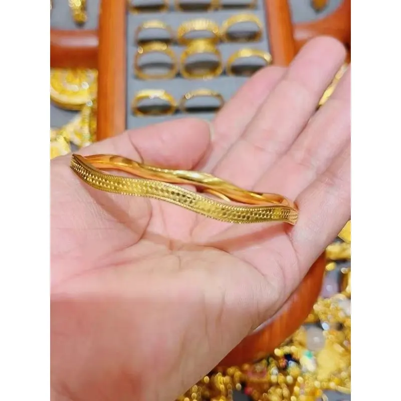 24k 999 gold bracelet, wave-shaped dragon scale bracelet, beaded bracelet, versatile bracelet