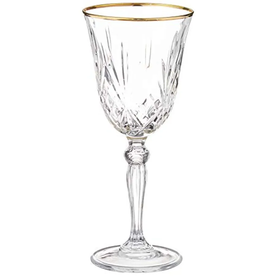 

Siena Collection Crystal Glass with Gold Band Design, Set of 4, 6 fl oz