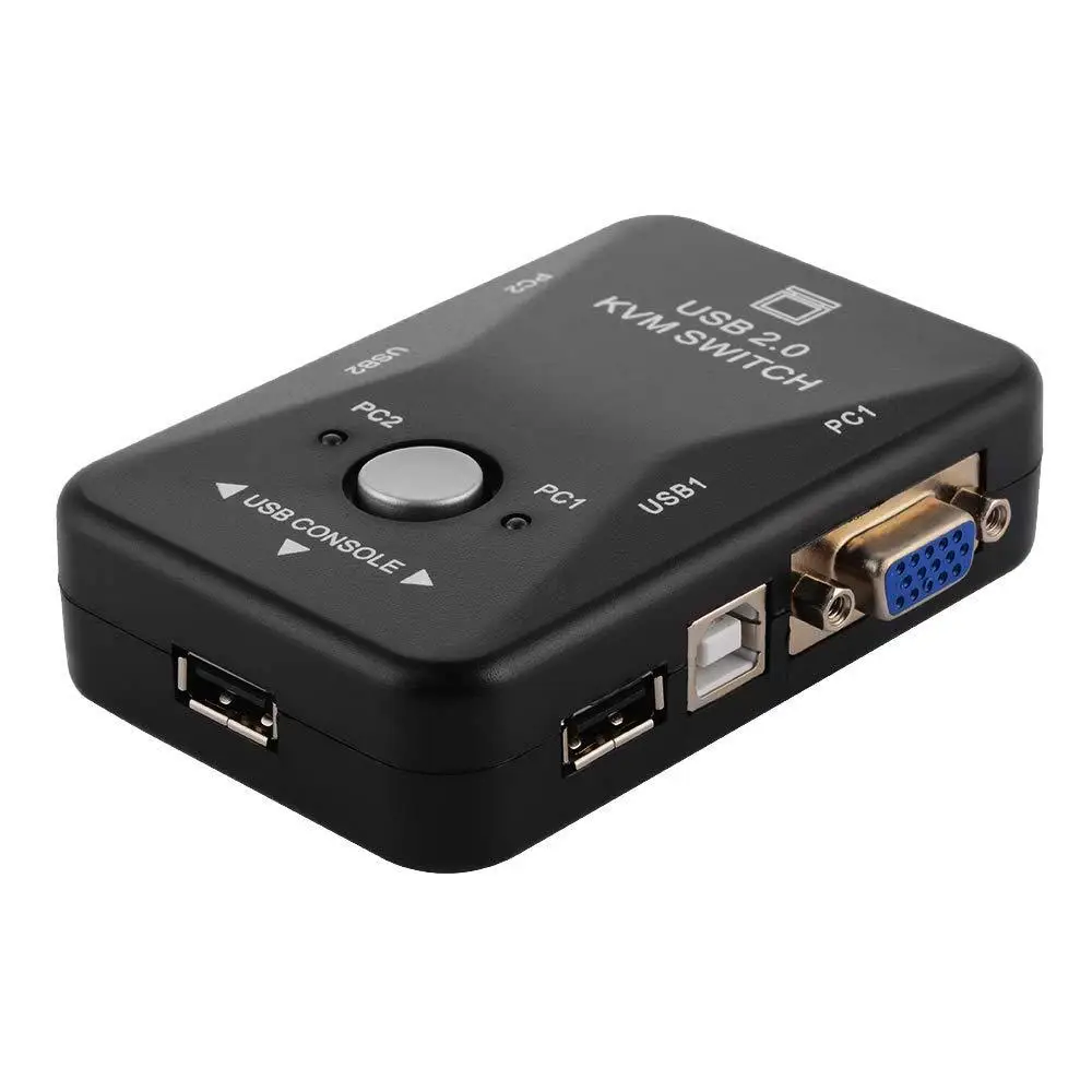 USB KVM Switch 2 Port VGA SVGA Switch Box USB 2.0 KVM Mouse Switcher Keyboard 1920*1440 VGA Splitter Box Sharing Switch