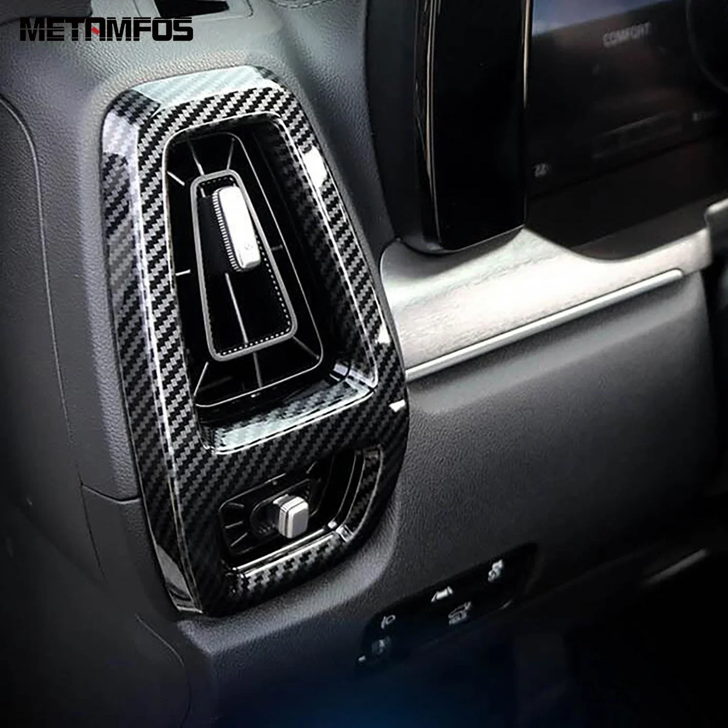 Front Air Condition AC Vent Outlet Cover Trim For Kia Sorento MQ4 2021 2022 2023 Carbon Fiber Decoration Interior Accessories