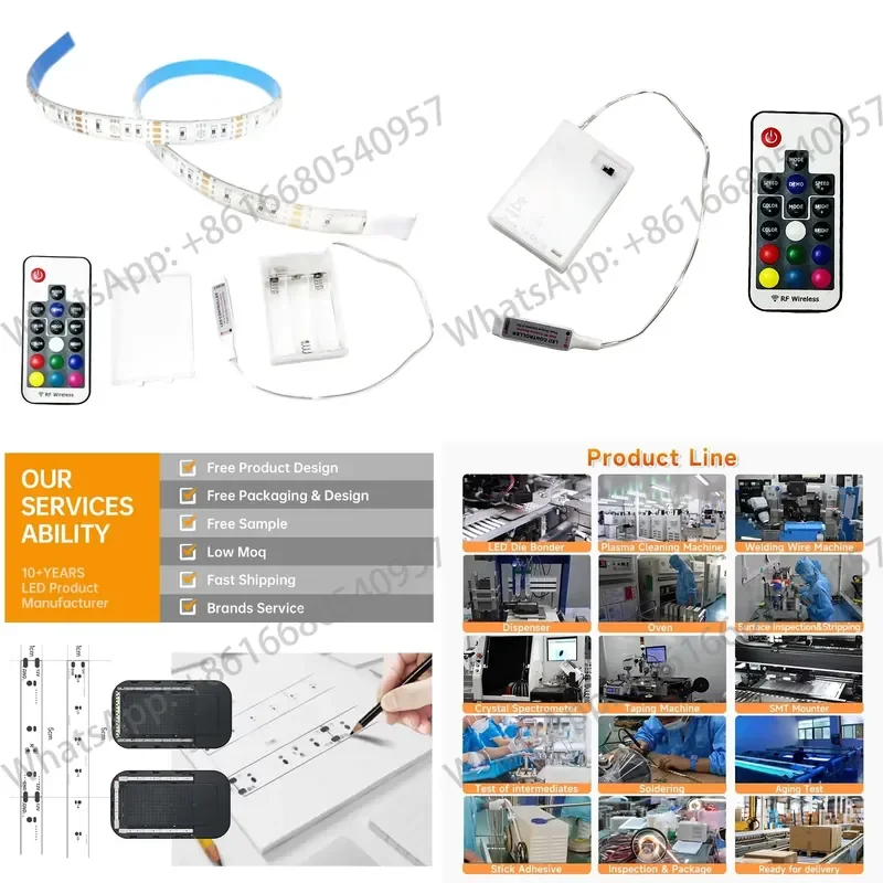 4.5V Battery Operated 50CM RGB LED Strip Light Waterproof Craft Hobby Light Hot Selling Led Strip with Battery Pack
