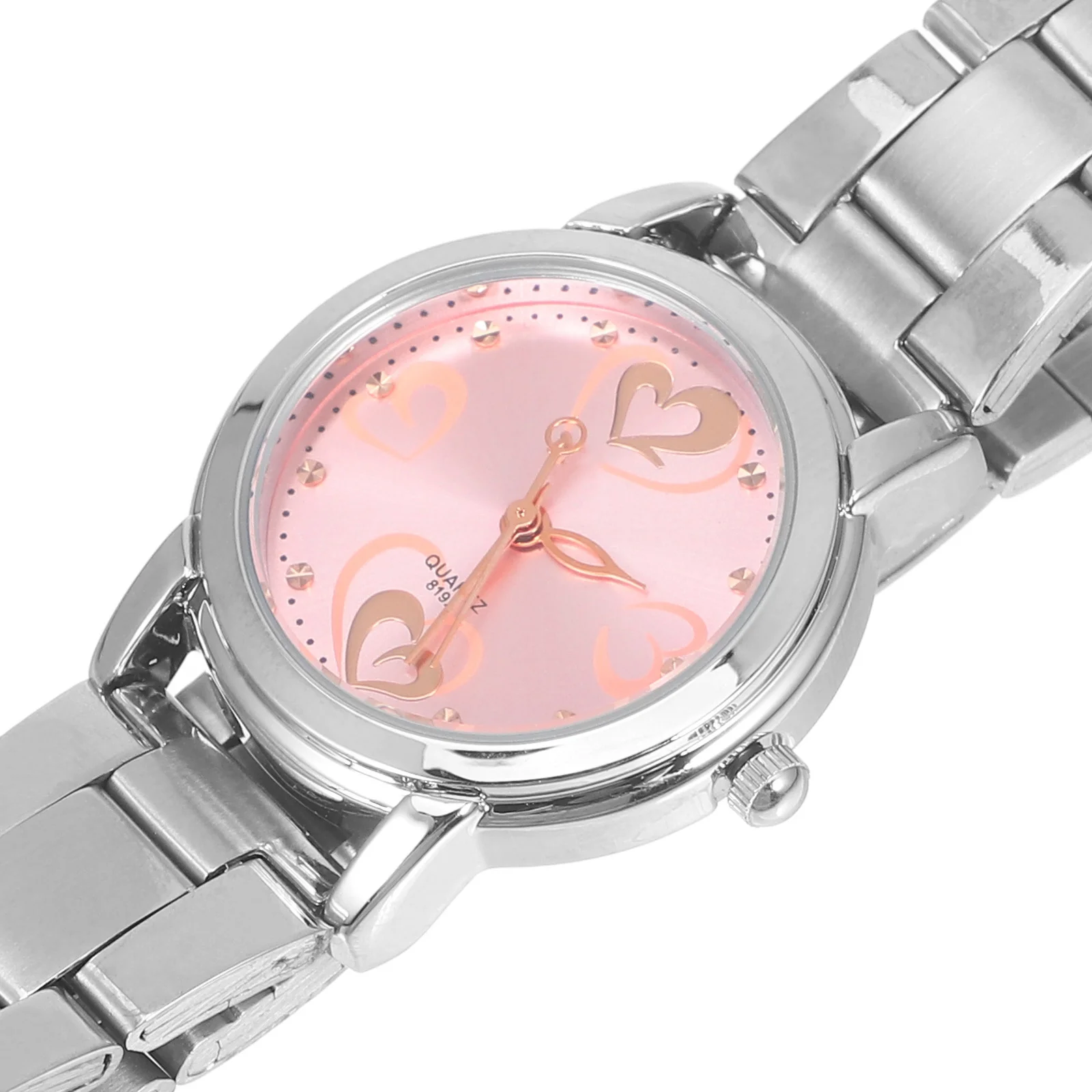 Steel Strap Couple Watch Fashion Delicate Quartz Wristwatch Waterproof for Adults Students Pink Girl Style Valentine Gift