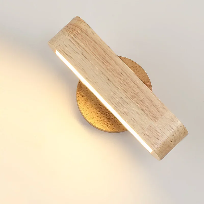 

Минималистичные светодиодные деревянные настенные светильники для спальни, гостиной, прикроватного ночника, 110 В, 220 В, украшения дома, настенные светильники, светильники
