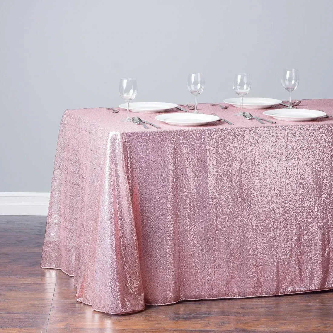 47x71inch Sequin Tablecloth Sparkly Rose Gold Event Party Supplies Fabric Decorations for Wedding Birthday Christmas