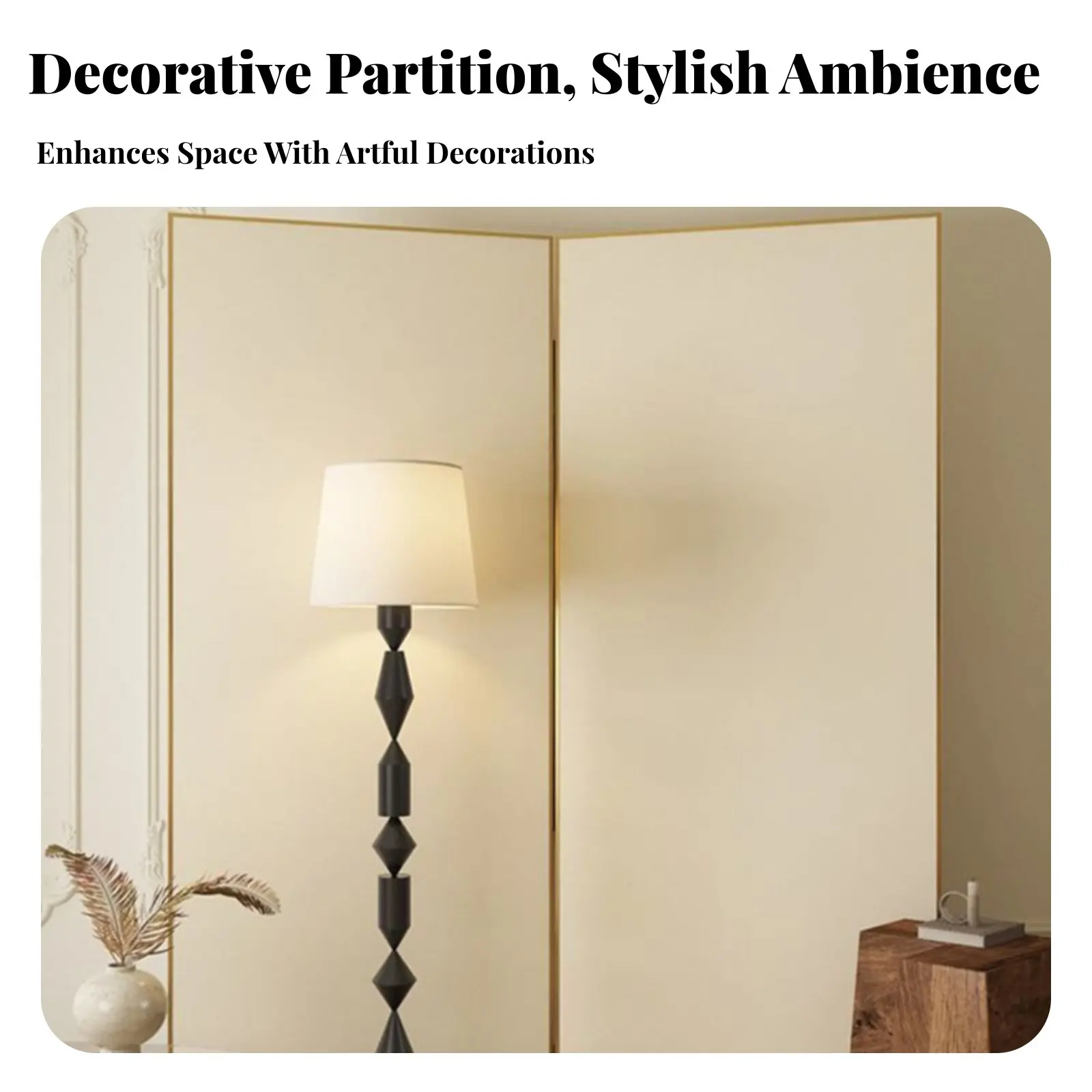 Arched Panel Screen Foldable Design Room separater Portable Privacy Protection for Renters, Studio Apartment