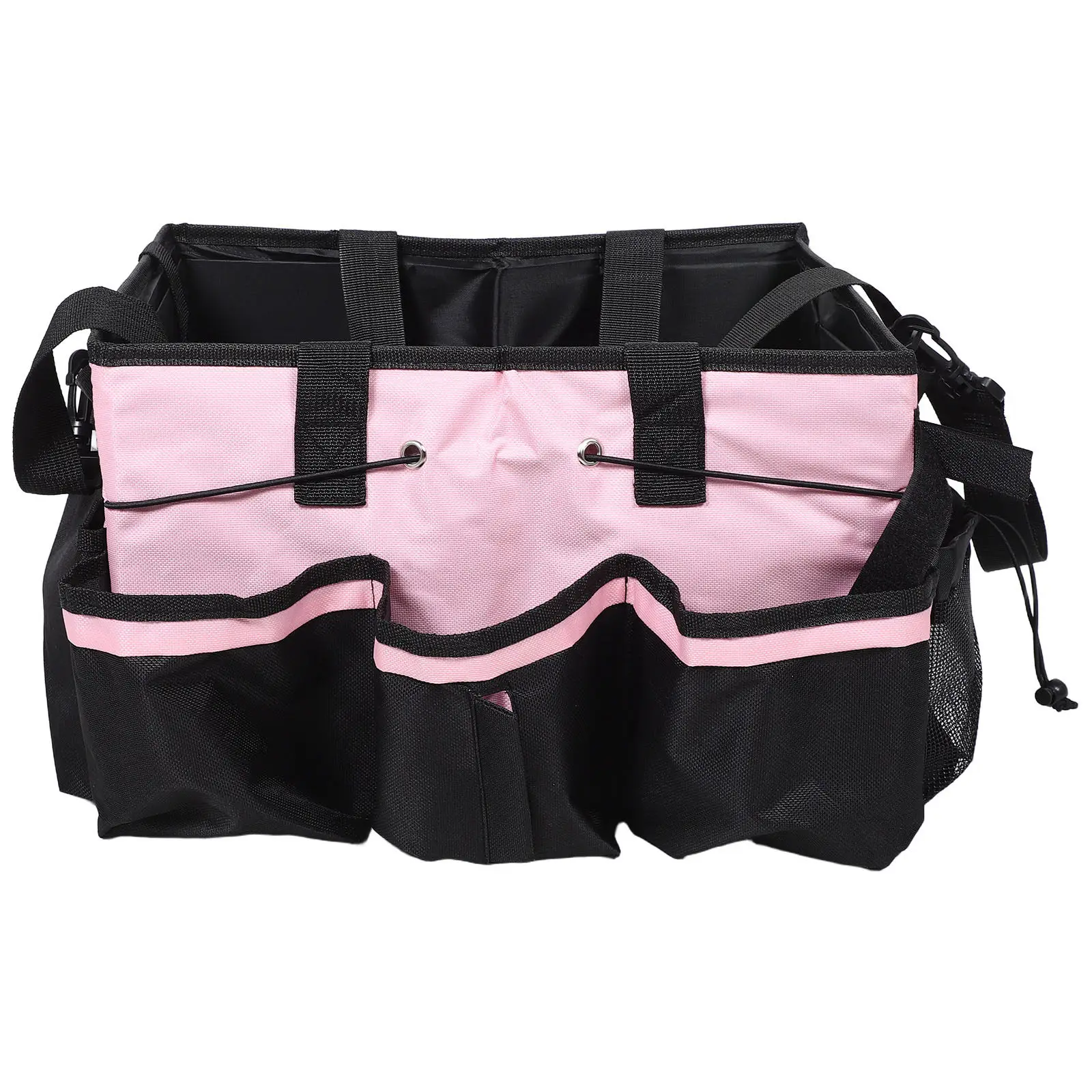 Household Cleaning Organizer Tool Tote Pink Foldable Detachable Divider Large Capacity Portable Supply Organizer Bag Car Kitchen