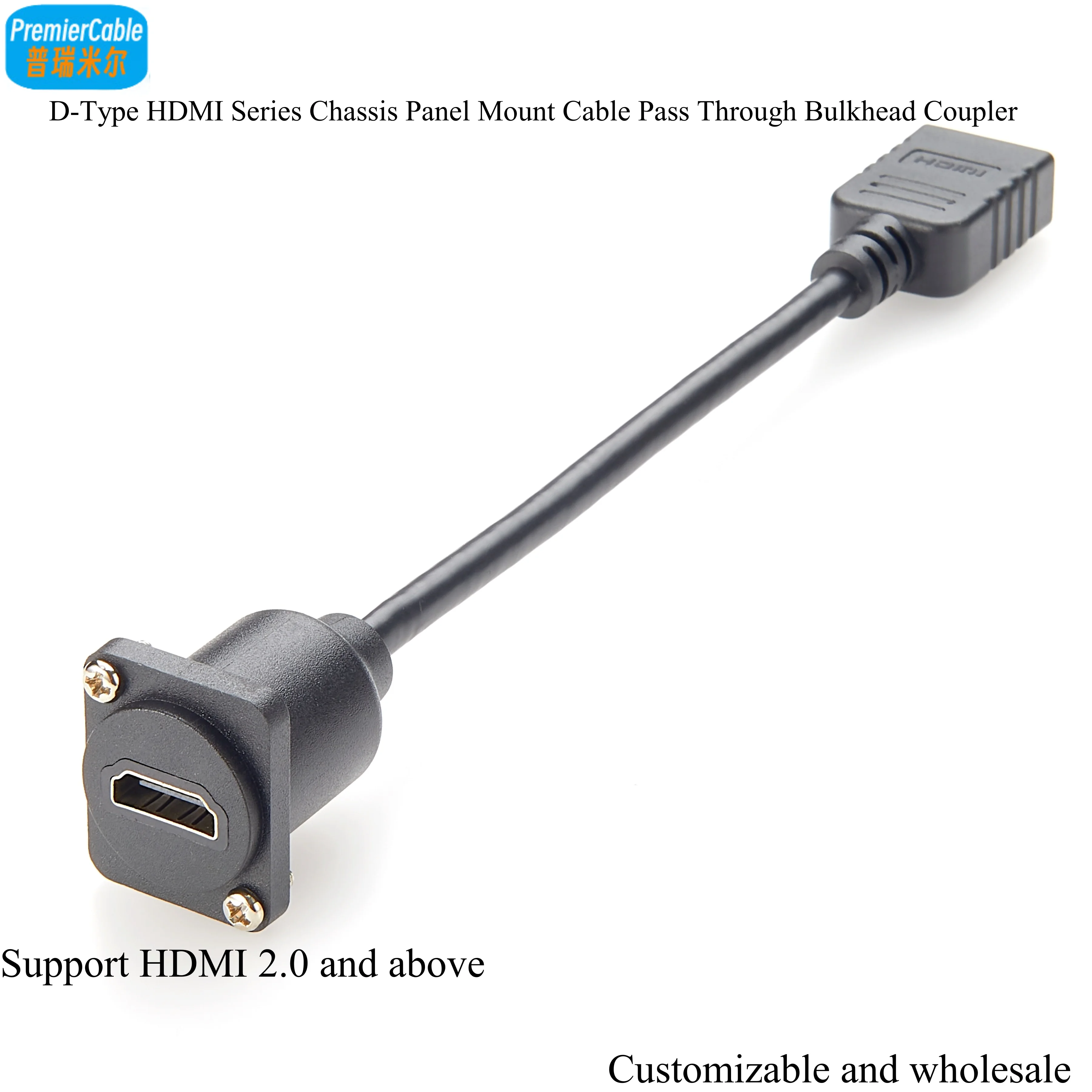 

D Тип HDMI серия шасси Монтажный кабель Проходная перегородка соединитель HDMI кабель-переходник мама-мама