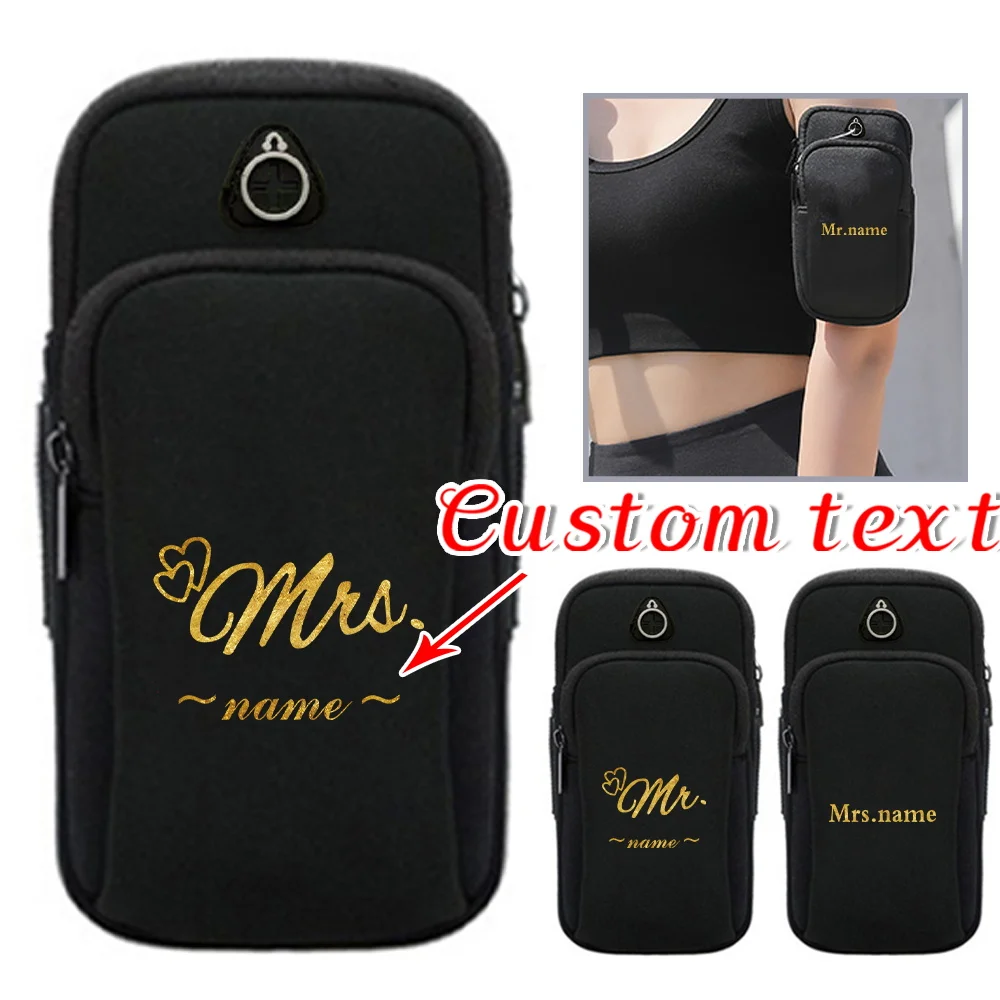 

Customized Name Black Arm Strap Sports Phone Bag Running Arm Bag Phone Bag Waterproof Running Accessories