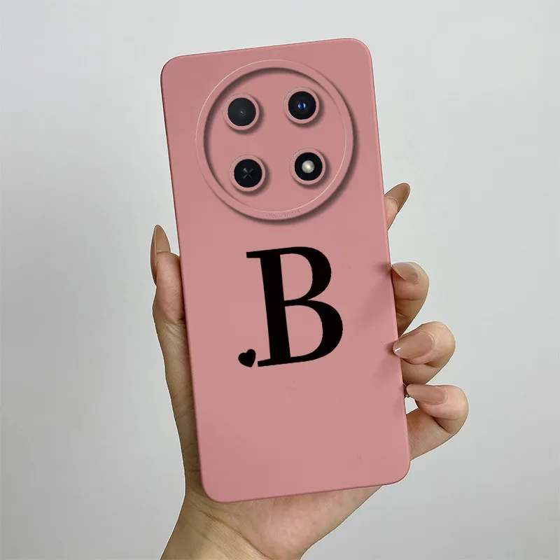 For Huawei nova 12i Case Huawei nova 12i Phone Case Huawei nova 12i Cover Cute Initial Letters Square Shockproof Soft Back Cover