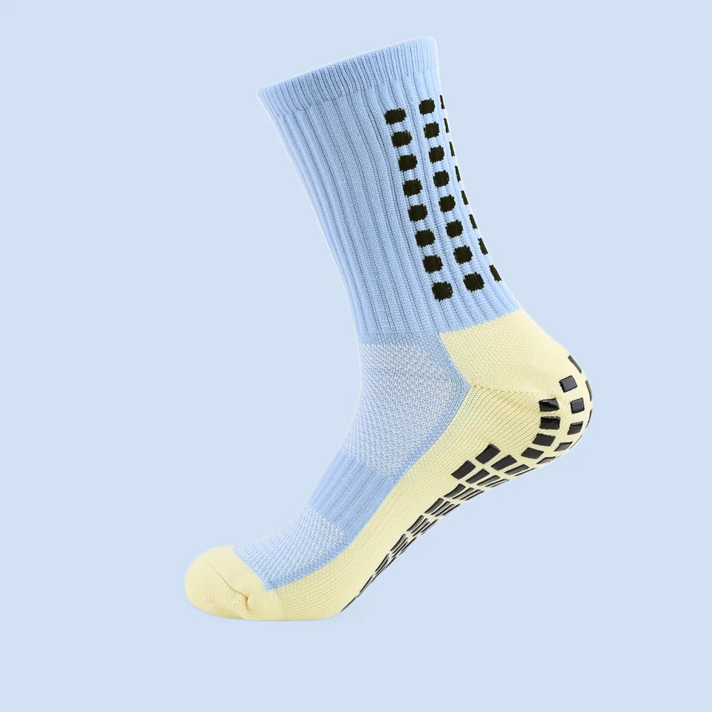 Calcetines de fútbol antideslizantes para hombre y mujer, medias de alta calidad, informales, para deportes al aire libre, fútbol y Yoga, color blanco y negro, 3/6 pares