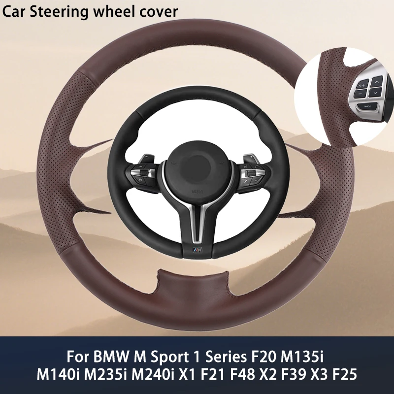 

Custom Artificial Leather Car Steering Wheel Cover For BMW M Sport 1 Series F20 M135i M140i M235i M240i X1 F21 F48 X2 F39 X3 F25