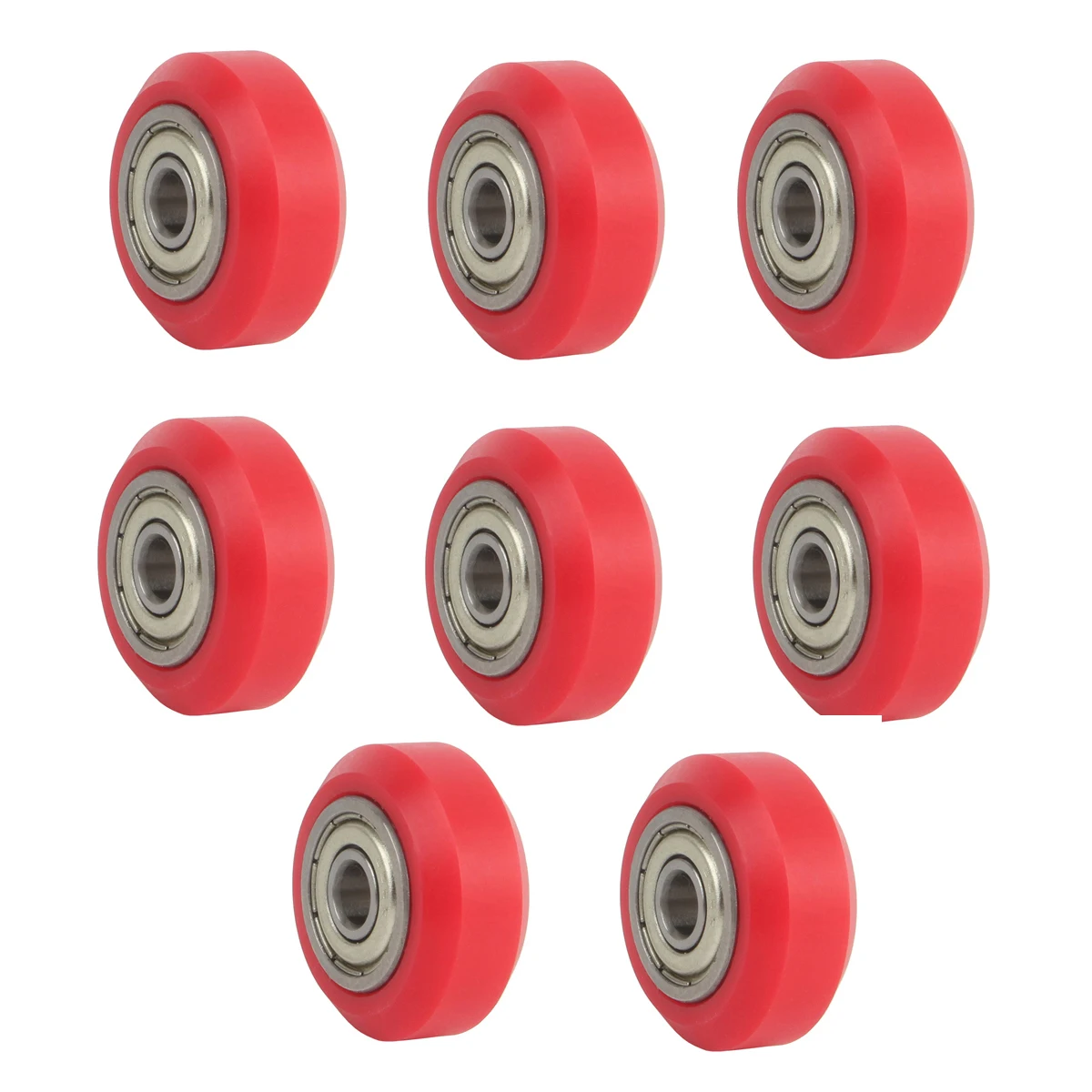 8pcs V Solid POM Wheels OD 24mm Rollers Gantry Pulley Double Bearings F Ender3 V2 Neo/S1/Pro, Ender5,CNC machine(Red)