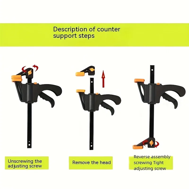 2-Piece F-Clamp Set - Quick Release Ratchet Extrusion Woodworking Tools, DIY Home Remodeling Hand Tools