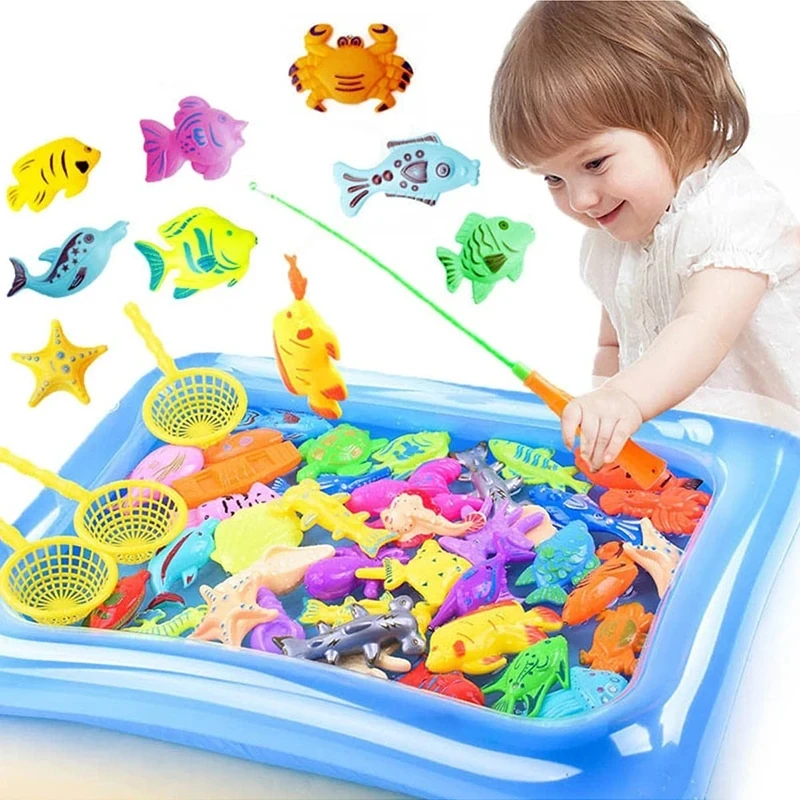 40 Stuks Zomer Kinderen Vissen Speelgoed Set Magnetische Baby Vissen Ouder-Kind Interactieve Spellen Indoor Outdoor Kinderen Puzzel Games