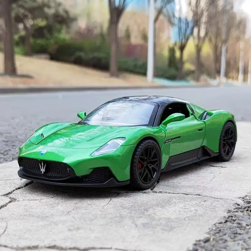 1:22 Maserati MC20 niño sonido y luz tirar hacia atrás juguete de metal simulación de niños modelo de coche de aleación modelo de coche de juguete regalo para niños.