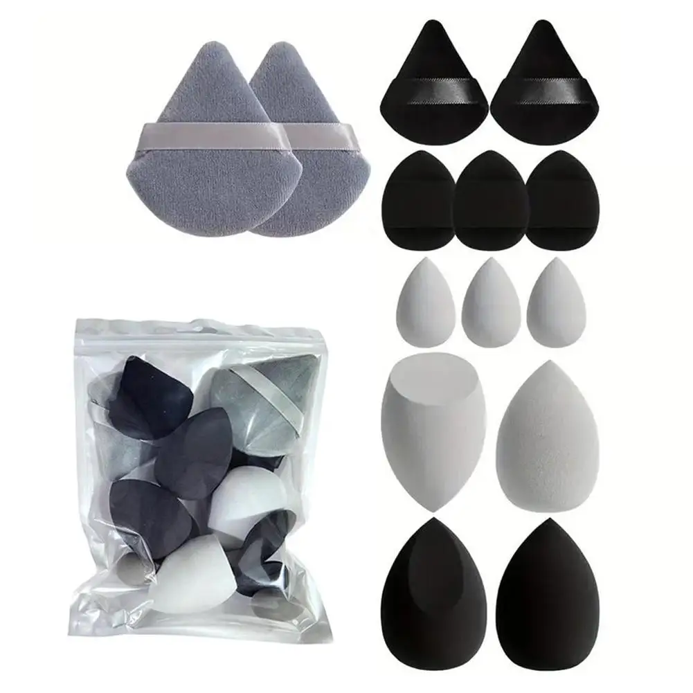 14pcs All-Purpose Makeup Sponge Set, Made of 4 Triangular Powder Puffs  3 Medium Puffs 3 little Sponges 4 Beauty Sponges