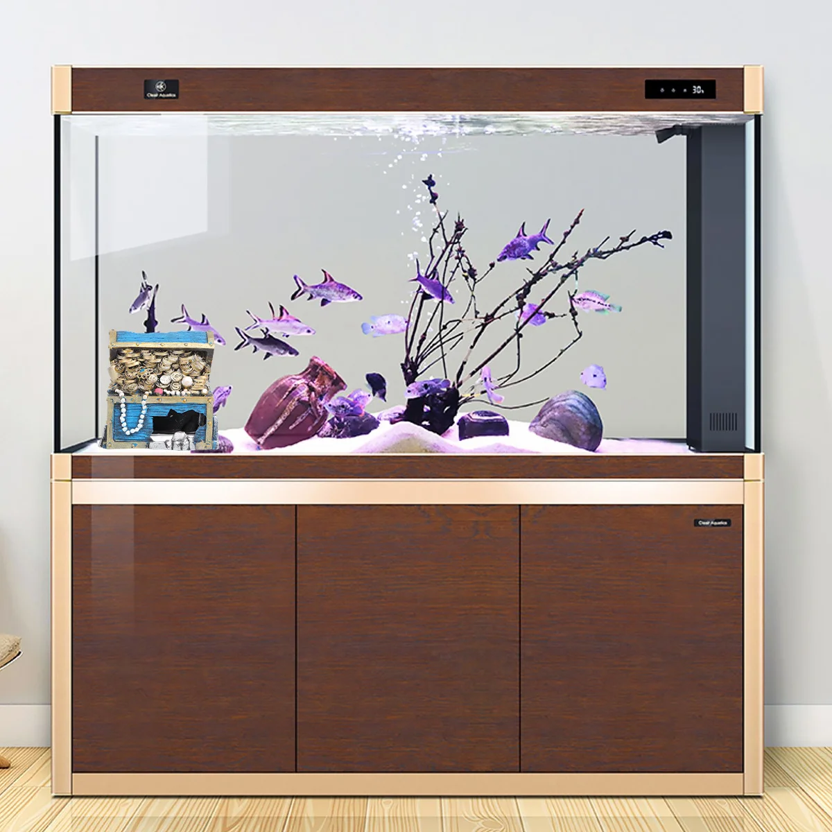 

Aquarium Landscaping Ornament Natural Resin Jewelry Box Fish Tank Decoration Realistic Shelter Hiding Spots Smooth Surface Safe