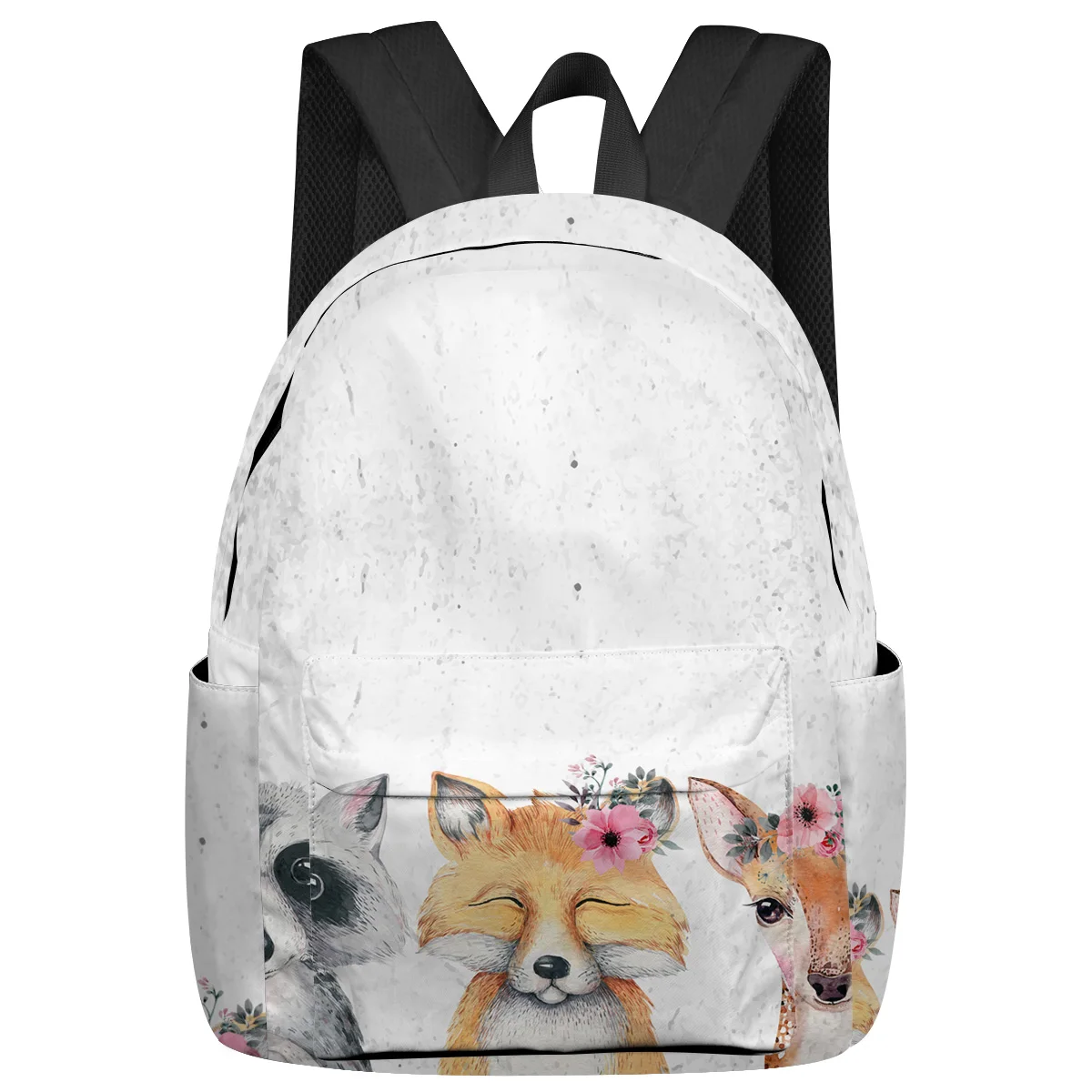 

Raccoon Fox Owl Watercolor Flower Feminina Backpacks Teenagers Student School Bags Laptop Backpack Women Female Travel Mochila