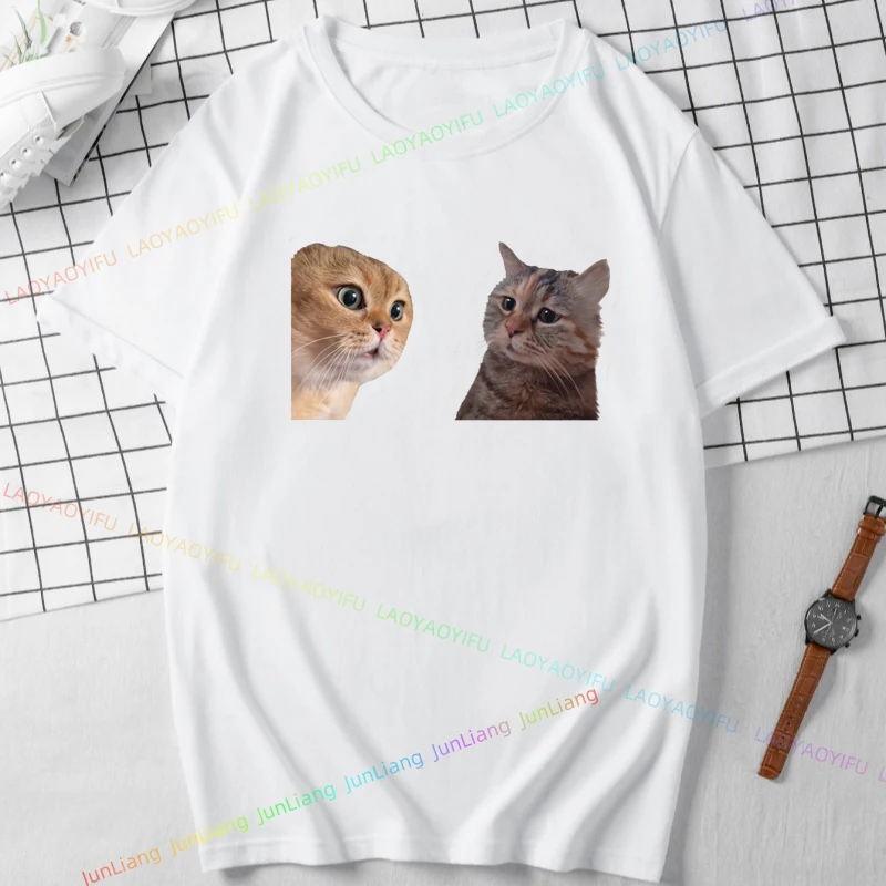 Cat Huh Meow Meow Meow Unisex Costume Cute Pet Tee 100% Cotton Y2k Vintage Top Women's T-shirts Tshirt Plain Shirt Men T-shirt