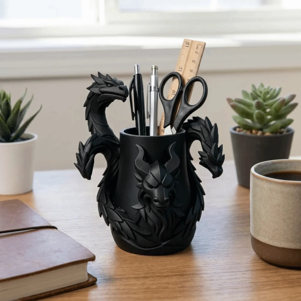 Creative 3D Printed Dragon Pen Holder Multi-Functional Desktop Organizer Monster Desk Organizer Office Decoration