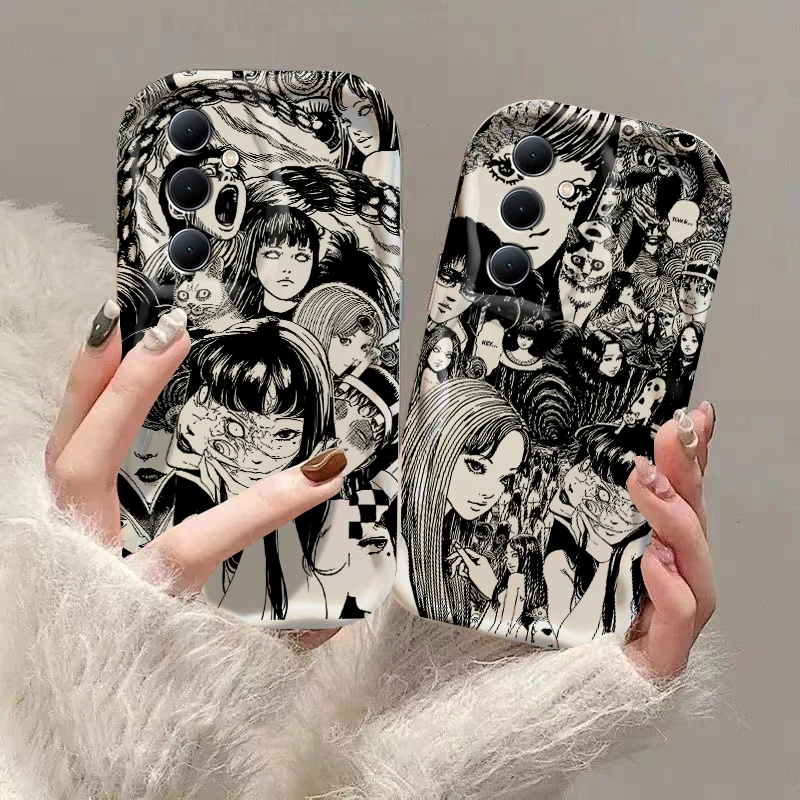 Junji Ito Horror Tomie Manga 3D Wave Case For Samsung A73 A72 A71 A55 A54 A53 A35 A34 A33 A25 A23 A15 A14 A13 A05 A04 A03 4G 5G