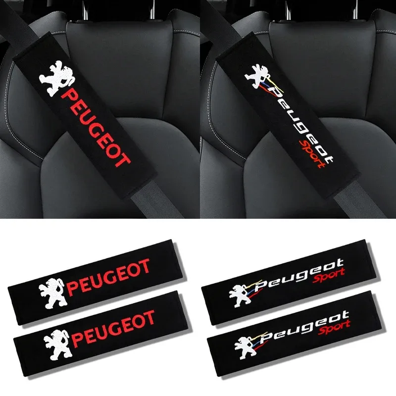 

2pcs Car interior Accessories cotton Car Seat belt Cover Protective Pad For Peugeot 307 206 308 207 406 407 408 508 3008