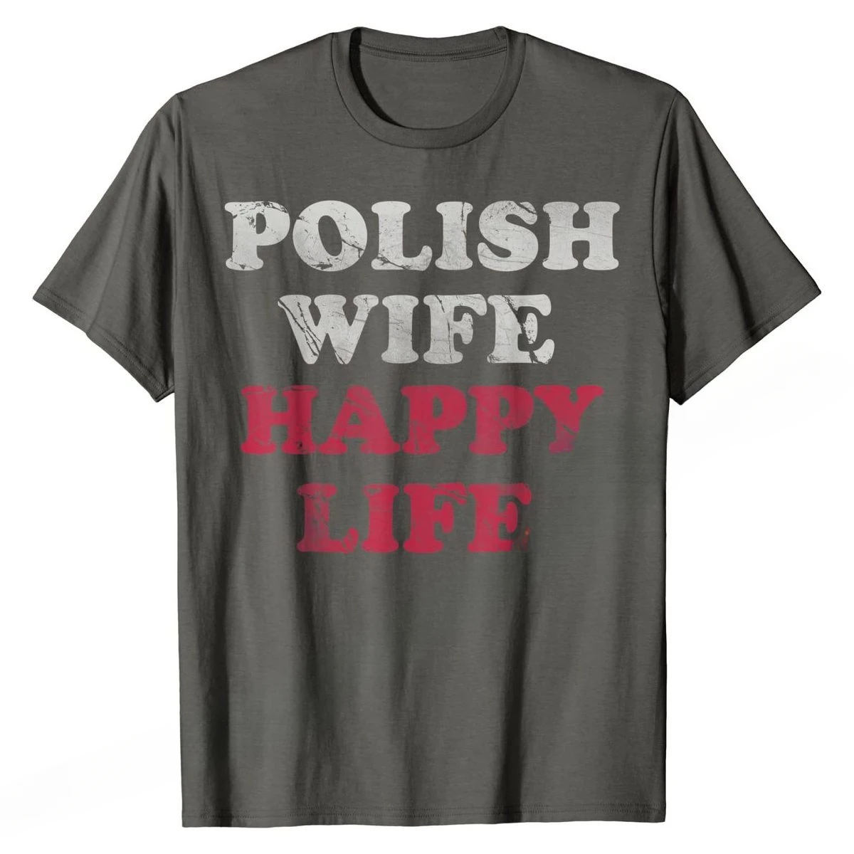 streetwear fashion  Polish Wife Happy Life Funny Polska Poland T-Shirt Top shirts print  Tops Popular Cotton Summer Party Men's