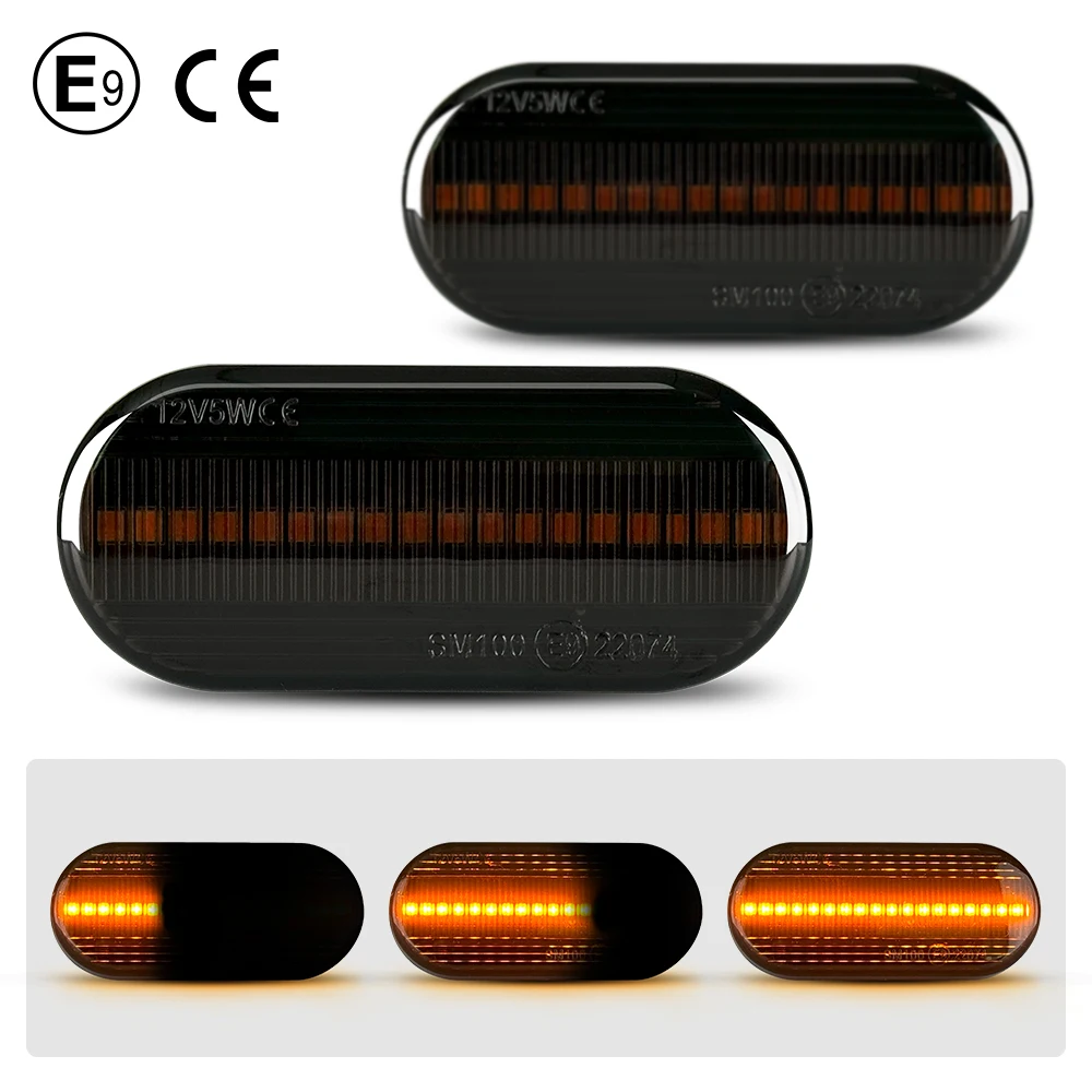 2pcs  LED Side Marker Lights Smoked Len for Volkswagen MK4 for Golf for Jetta for Bora B5/B5.5 for Passat for Beetle for GTI R32