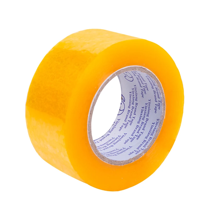 شريط تعبئة أصفر شفاف بعرض 42 مم، شريط تغليف عالي التحمل لتغليف الشحن وأشرطة لاصقة مزخرفة لختم الهاتف المحمول
