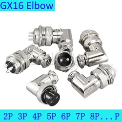 GX16 Elbow 90 Degree Set 2 3 4 5 6 7 8 9 10Pin Aviation Plug Socket Fixed  Movable Sensor Connector Anti-corrosion And Anti-rust